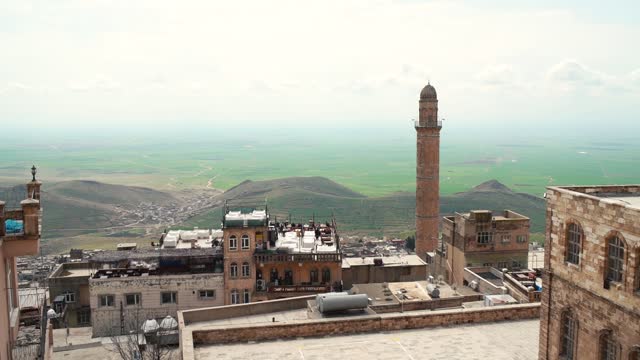 Aerial View Of Mardin City. A wonderful city in Mesopotamia. The historical city of Mardin.