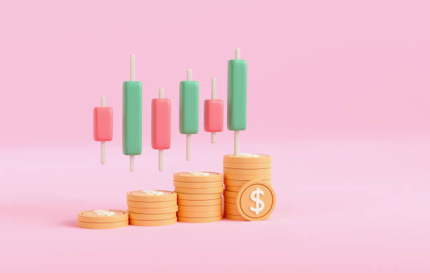 istock 3d render business investment growth and coin stack. trading and graph witn business finance stock. 3d rendering illustrattion. copy space for text. 1488395648