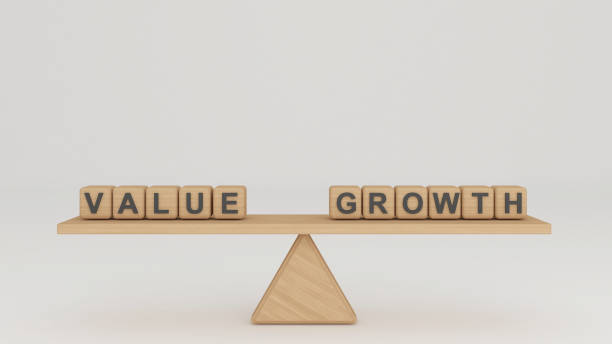 istock Comparison between value and growth, idea and  concept ,business investment finance,3d rendering 1488399758