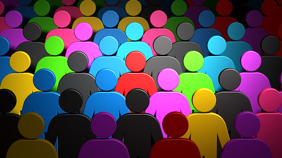 Group of people. Multicolor people's background. Teamwork and unity concept