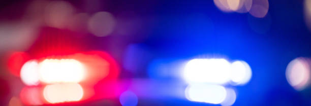 istock Police car with flashing lights on 1488406477
