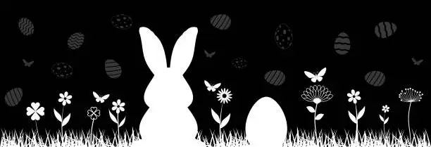 Vector illustration of Easter Silhouette vector in black.