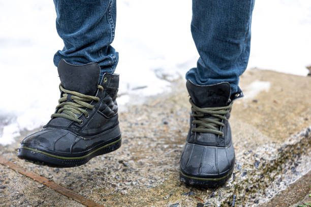 istock Quality waterproof boots for bad weather, close-up. 1488409591