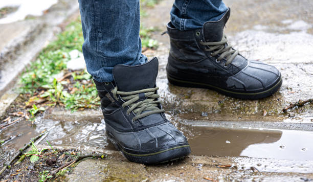 istock Quality waterproof boots for bad weather, close-up. 1488409767