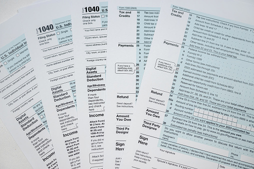 blank a 1040 tax form. time for tax. deadline