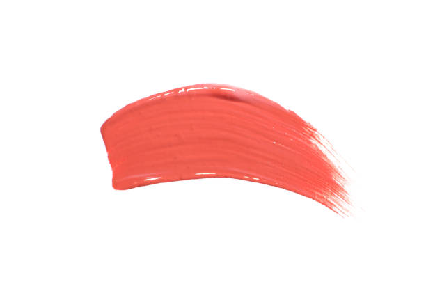 istock Paint stroke on white background. Makeup smear smudge swatch 1488412685