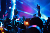 Large group of people at a concert party.