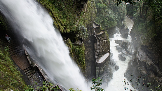 Waterfall on the Pastaza river in the Ecuadorian Andes near the city of Baños de Agua Santa.