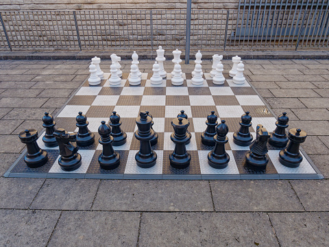 Outdoor giant chess in public area
