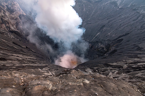 Mount Bromo (Gunung Bromo) an active somma volcano, Bromo Tengger Semeru National Park,  East Java, Indonesia.