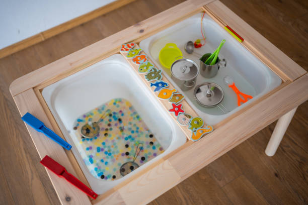 istock Sensory water beads, hydrogel balls. Sensory development and experiences, themed activities with children, fine motor skills development 1488427884