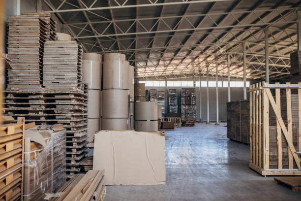 istock Cardboard factory warehouse 1488429826