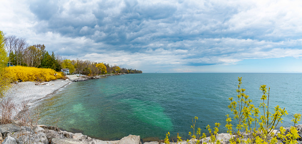 View Of  Colorful Huge Cliff And Sky