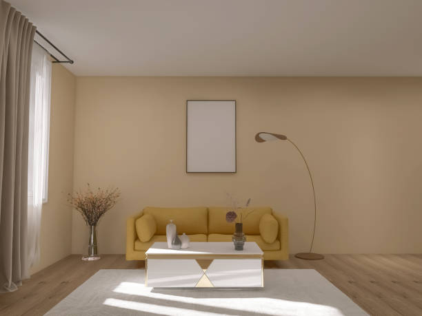 istock Living room interior 3d rendering, 3d illustration 1488434602