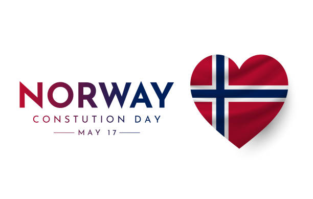 illustrazioni stock, clip art, cartoni animati e icone di tendenza di giorno della costituzione della norvegia, 17 maggio. vettore - norwegian flag norway flag freedom