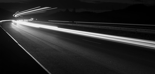 lights of cars with night. long exposure