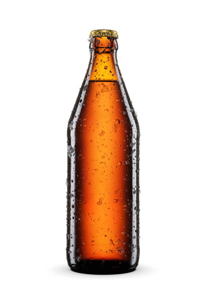 istock Beer in a brown bottle isolated on white background. 1488446367