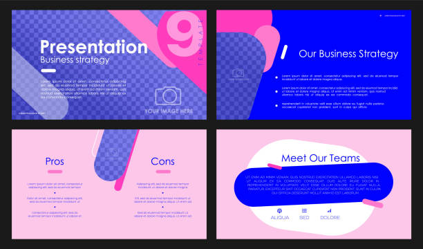 Presentation template, Slide with infographic elements Presentation template, Slide with infographic elements. Vector slide template for business project presentations and marketing. wild posting ad stock illustrations