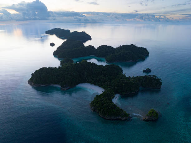 istock Aerial View Beautiful Tropical Islands at Sunrise 1488452181