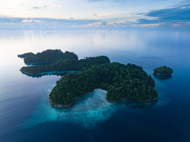 istock Aerial View Beautiful Tropical Islands at Sunrise 1488452236