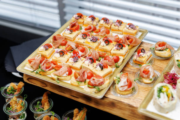 istock Small sandwiches at an event catering, hotel buffet 1488455132