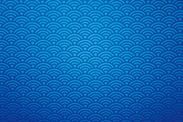 istock Blue background of Japanese paper 1488465957