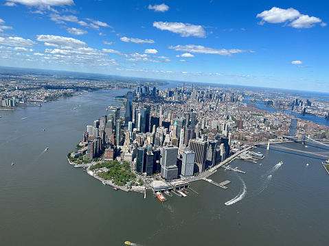 Aerial view of lower Manhattan in New York City on May 6, 2023.