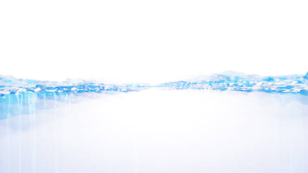 istock 3D Illustration.3d image of the water surface and underwater seen from the side. Light effects. 1488471455