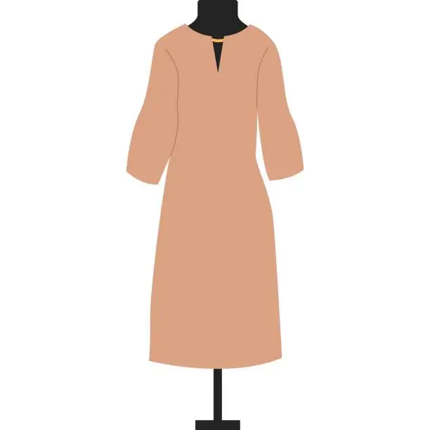 Vector illustration of Muslim traditional dress on mannequin vector icon