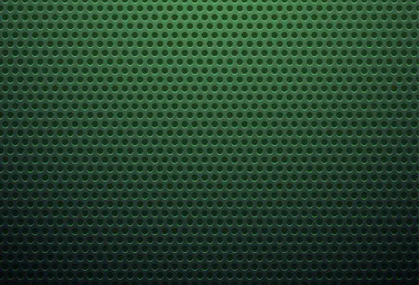 Vector illustration of Green metal grille background