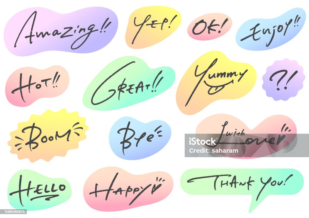 Message Text Stock Handwritten Text Materials Set Of Various Messages Stock Illustration ...