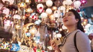 istock Attractive Asian female young woman traveller shopping in Grand Bazaar, Istanbul, Turkey asia female cheerful carefree leisure shopping in local market 1488487010