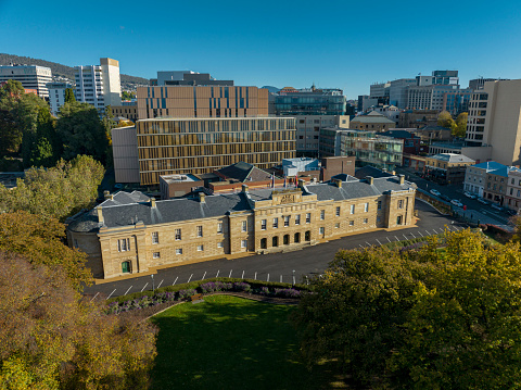 Tasmania's Parliament House and Government Buildings the air