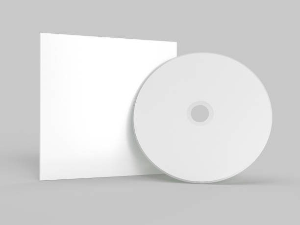 istock Blank CD Mockup with cover envelope. Design template of packaging mockup for graphics or corporate identity business design. 3D rendering 1488489701