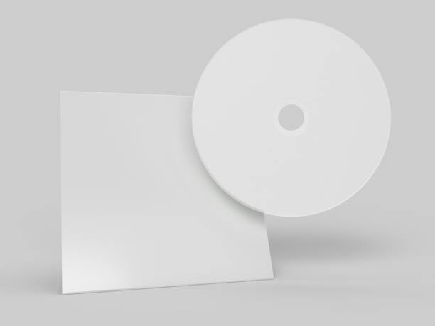 istock Blank CD Mockup with cover envelope. Design template of packaging mockup for graphics or corporate identity business design. 3D rendering 1488489703