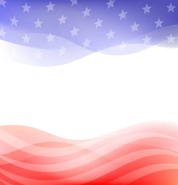 Vector illustration of soft abstract US flag