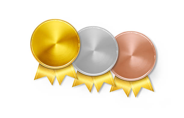 istock Bronze medal, Silver medal, Bronze medal. for awards white background 1488492113