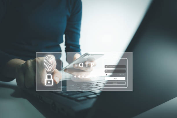 istock Verification of information with finger print by smart phone, Internet security, online financial transaction, 2-step verification, confirm transaction and identity. 1488496141