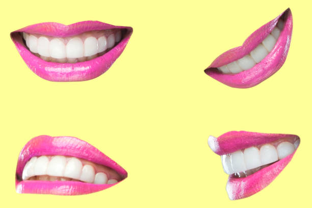istock Asian women  lips and smile on yellow background 1488496341