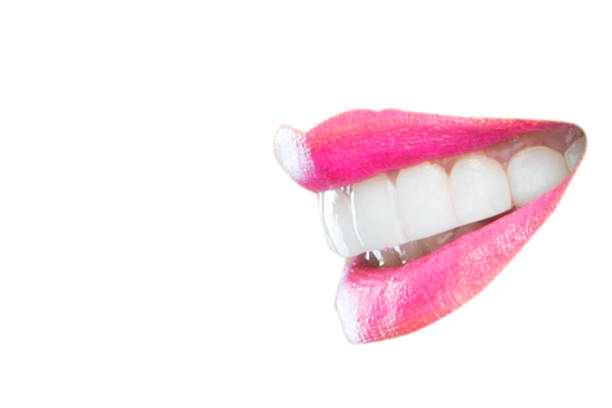 istock Asian women lips and smile on white background 1488496621