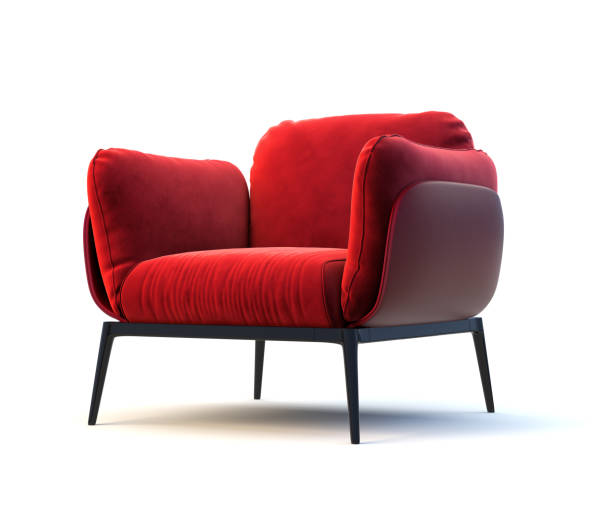 istock Red Armchair isolated on white 1488497251