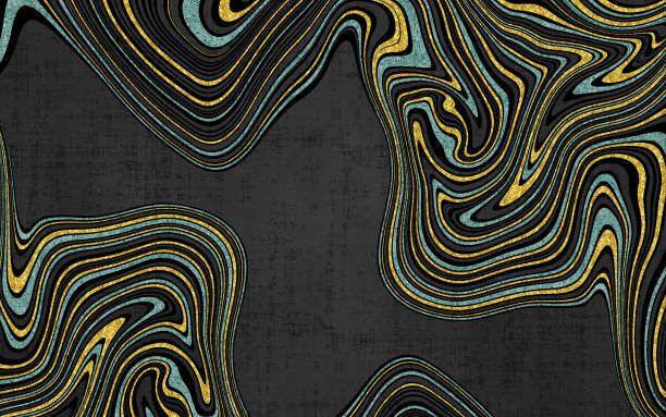 istock 3d abstract wallpaper. liquid curvy golden marble on black background. for wall and carpet decoration 1488498407