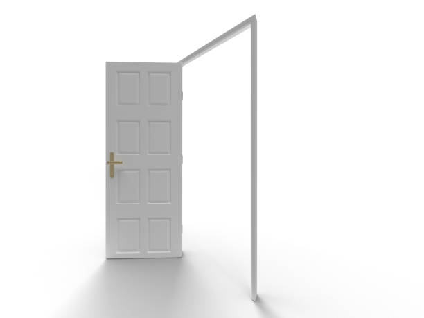 3d illustration of an open door