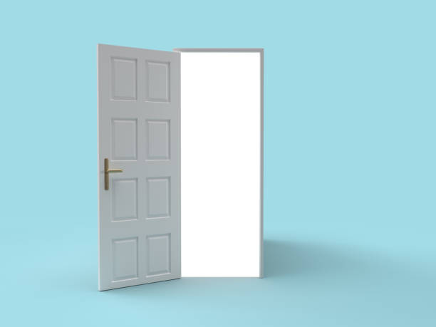 istock 3d illustration of an open door 1488501140