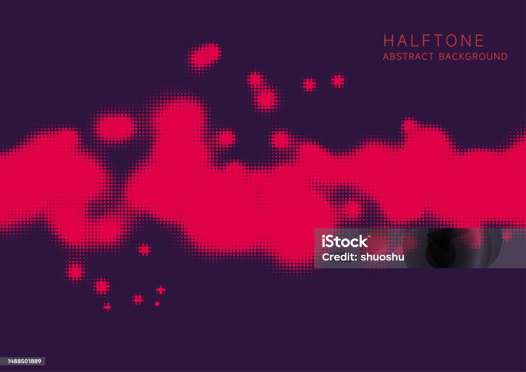 Red Spot Design Abstract Red Monochrome Halftone Spot Pattern Texture Banner Background ...