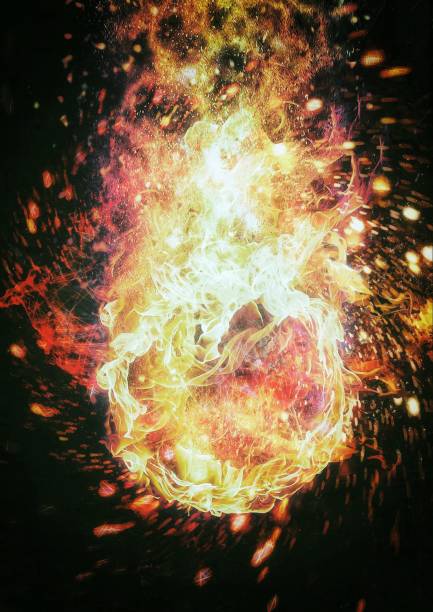 istock 3d illustration of burning fireball 1488504241
