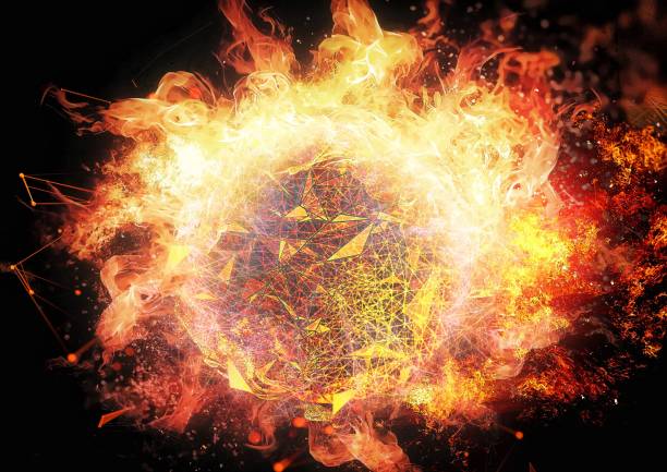 istock 3d illustration of burning fireball 1488504288