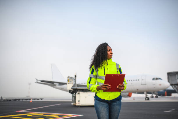 Female African American Aircraft Maintenance Technician