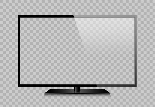 Realistic vector modern TV. Transparent background. Realistic vector modern TV. Transparent background. tv screen stock illustrations
