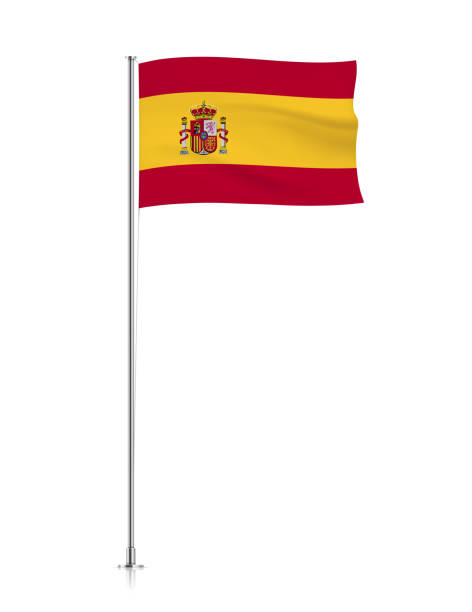 istock SPAIN flag, waving flag of SPAIN on pole 1488514306